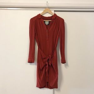 Maeve red dress with tie front - lightly worn!